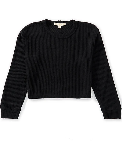 Chelsea & Violet Big Girls Long Sleeve Oversized Waffle Knit Pullover