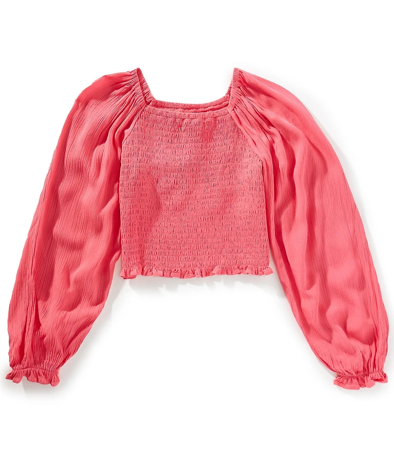 Chelsea & Violet Big Girls Long Sleeve Smocked Top
