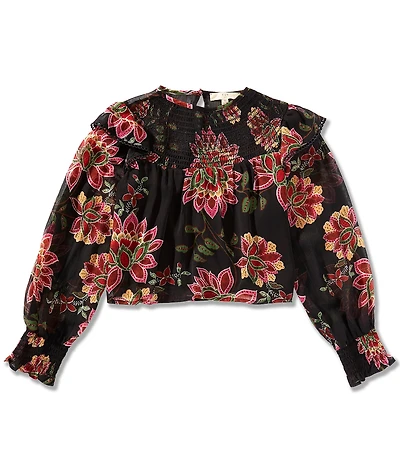 Chelsea & Violet Big Girls Fancy Floral Smocked Top