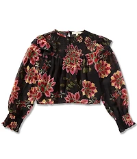 Chelsea & Violet Big Girls Fancy Floral Smocked Top