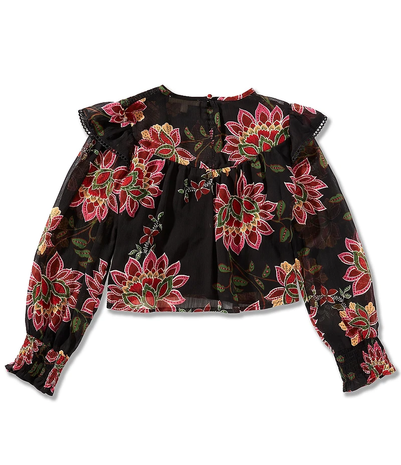 Chelsea & Violet Big Girls Fancy Floral Smocked Top