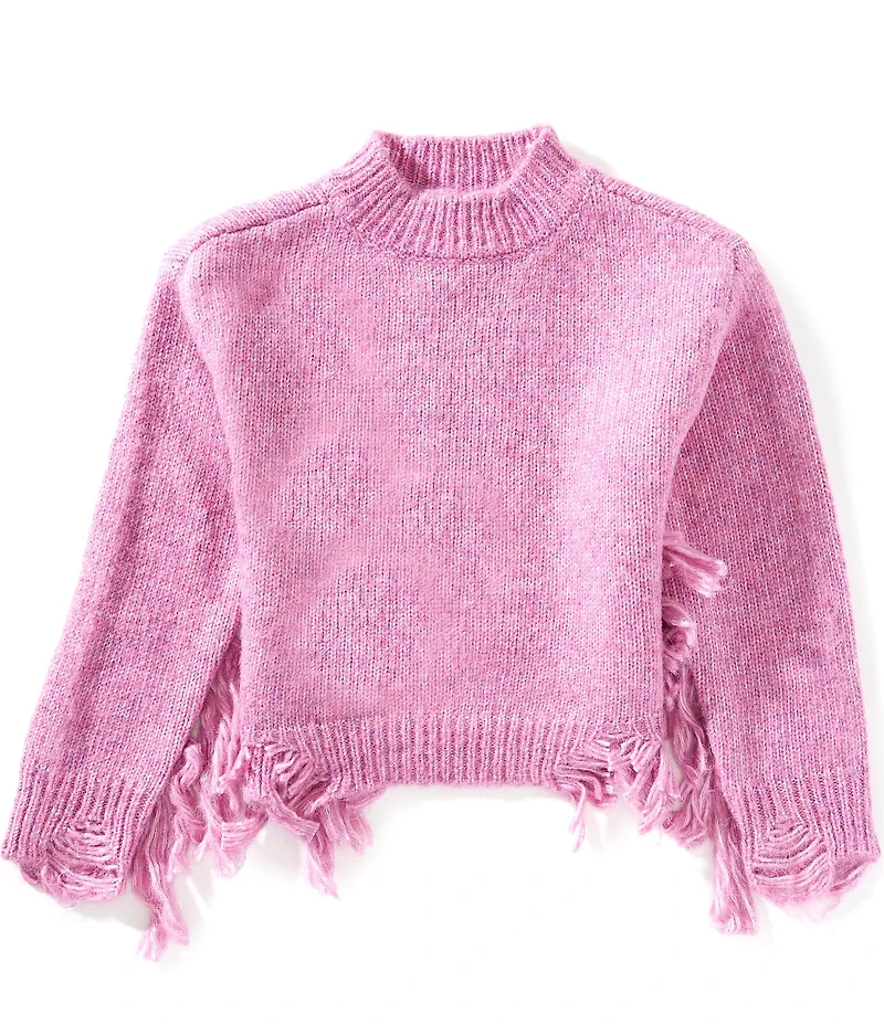 Chelsea & Violet Big Girls Fringe Sweater