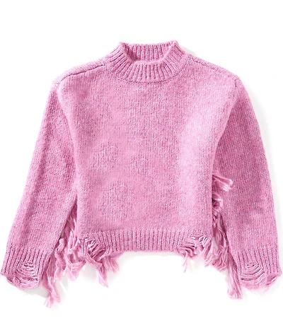 Chelsea & Violet Big Girls Fringe Sweater