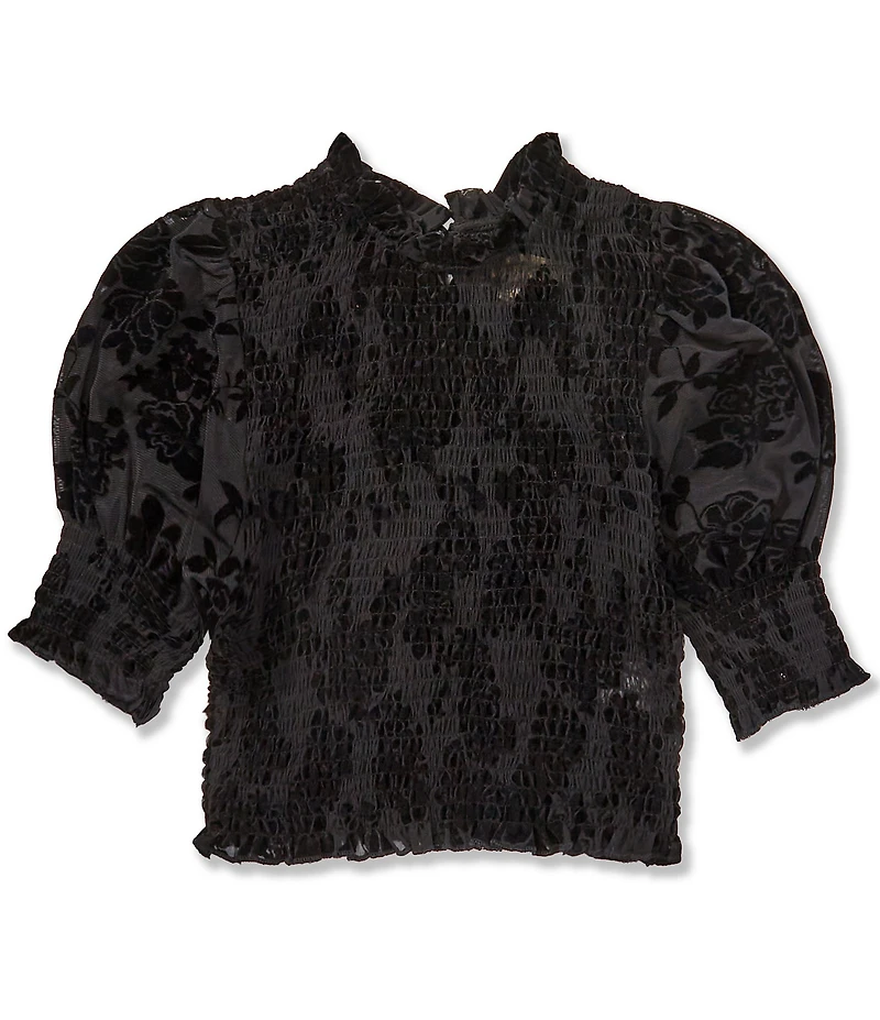 Chelsea & Violet Big Girls Smocked Flocked Top