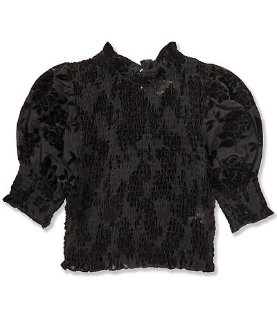 Chelsea & Violet Big Girls Smocked Flocked Top