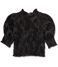 Chelsea & Violet Big Girls Smocked Flocked Top