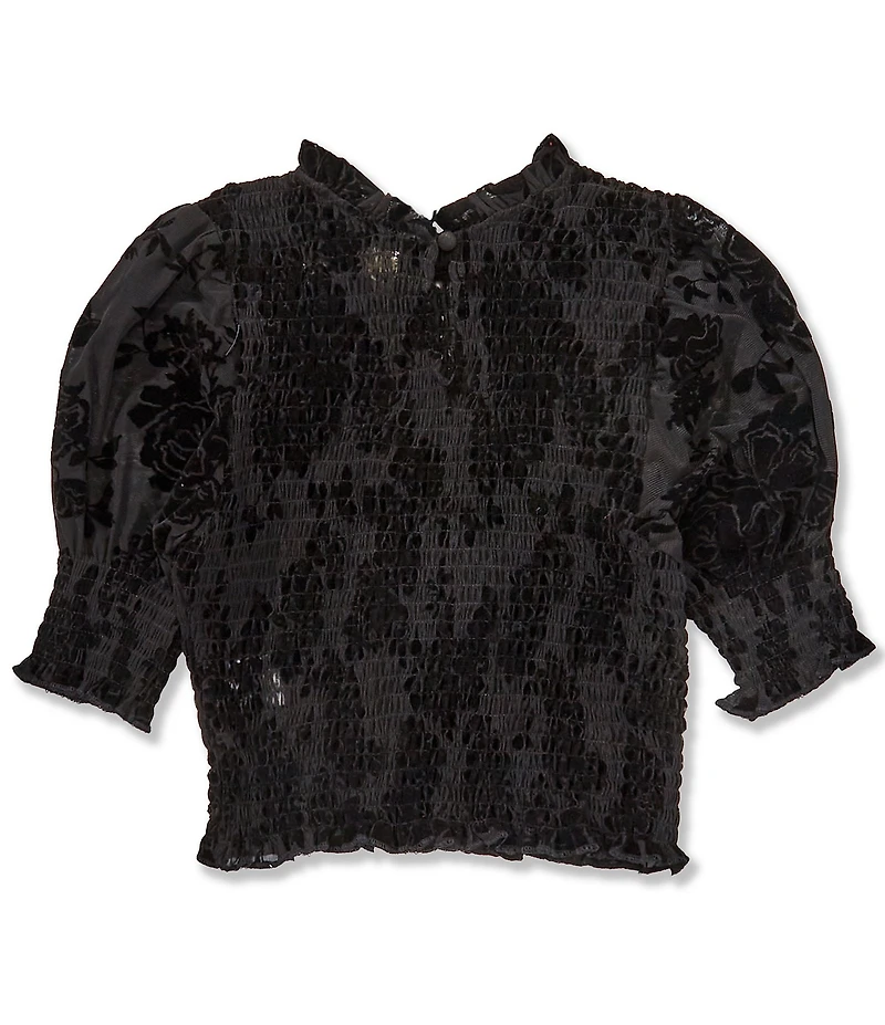 Chelsea & Violet Big Girls Smocked Flocked Top