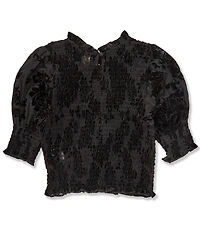 Chelsea & Violet Big Girls Smocked Flocked Top