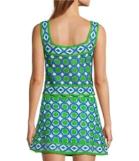 Chelsea & Violet Blossom Square Neckline Sleeveless Crochet Coordinating Top