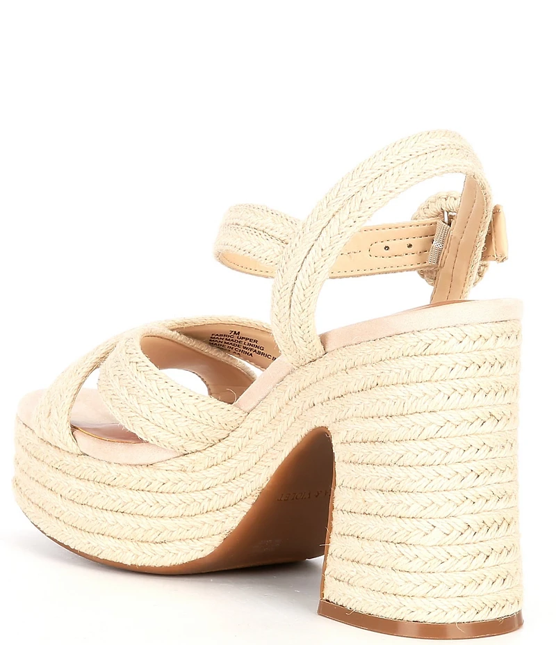 Chelsea & Violet Brianna Woven Jute Cross Band Platform Sandals
