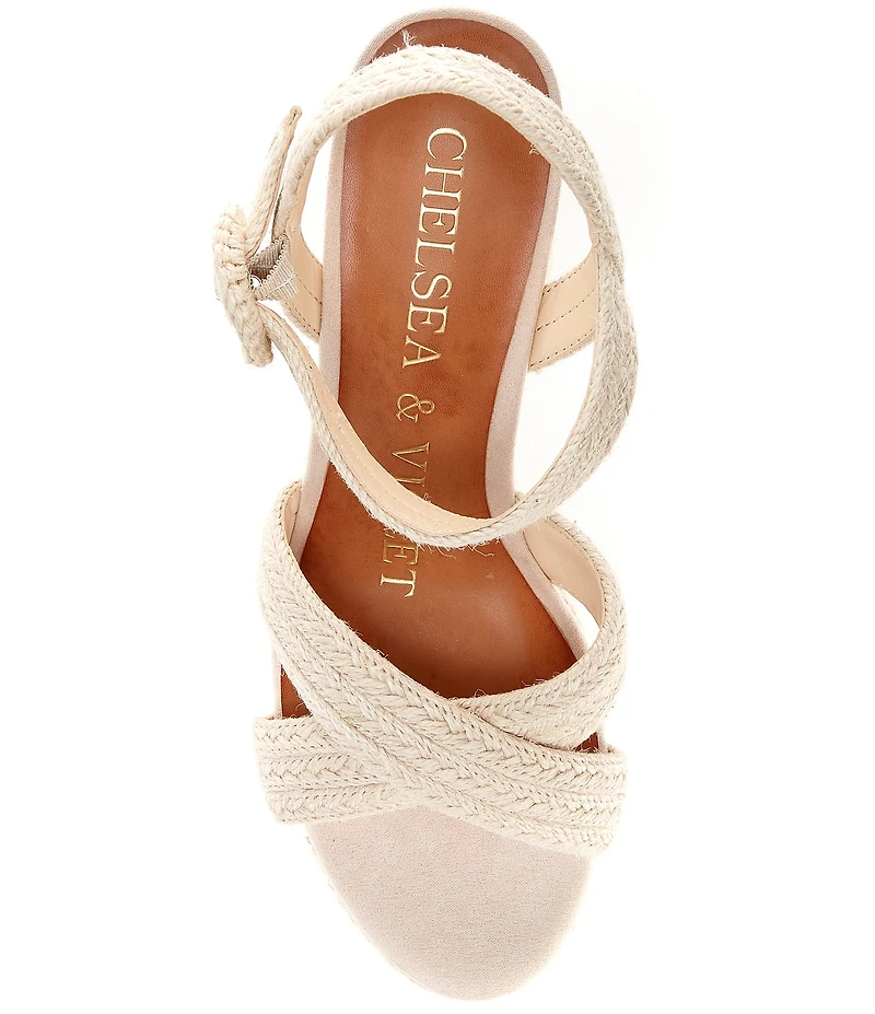 Chelsea & Violet Brianna Woven Jute Cross Band Platform Sandals