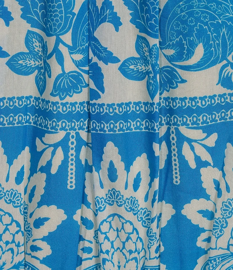 Chelsea & Violet Cadence Printed V Neckline Long Sleeve Tie Front Dress