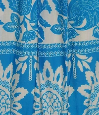 Chelsea & Violet Cadence Printed V Neckline Long Sleeve Tie Front Dress