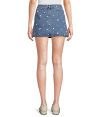Chelsea & Violet Coordinating Callah Floral Embordered Denim Mini Skirt