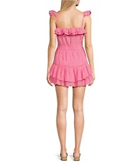 Chelsea & Violet Cassia Guaze Square Neck Ruffle Hem Romper