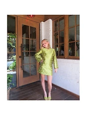 Chelsea & Violet Clover Crew Neckline Bracelet Sleeve Embroidered Coordinating Blouse