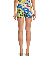 Chelsea & Violet Coordinating Charlotte Printed Flat Front Drawstring Elastic Waistband Shorts