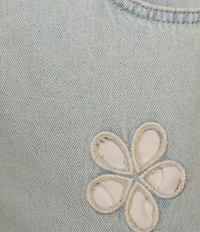 Chelsea & Violet Daisy Cutout Straight Leg High Rise Denim Jeans
