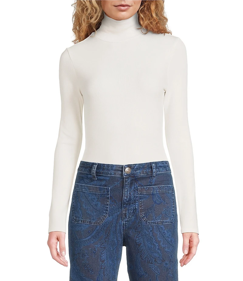 Chelsea & Violet Jessica Knit Ribbed Turtle Neck Long Sleeve Bodysuit