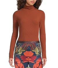 Chelsea & Violet Jessica Knit Ribbed Turtle Neck Long Sleeve Bodysuit