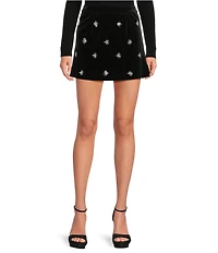 Chelsea & Violet Justina Coordinating Embroidered Velvet Skirt