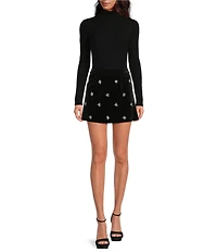 Chelsea & Violet Justina Coordinating Embroidered Velvet Skirt