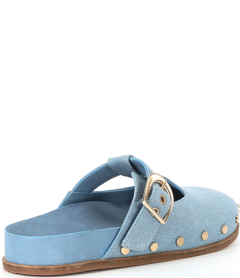Chelsea & Violet Kalli Denim Studded Mule Clogs
