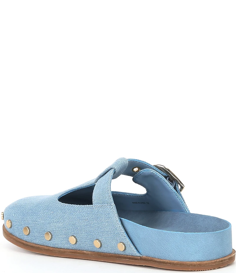 Chelsea & Violet Kalli Denim Studded Mule Clogs