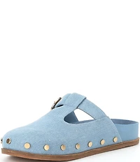 Chelsea & Violet Kalli Denim Studded Mule Clogs