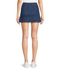 Chelsea & Violet Lena Denim A-Line Front Pocket Mini Skirt