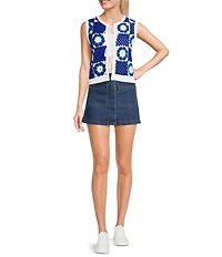 Chelsea & Violet Lena Denim A-Line Front Pocket Mini Skirt