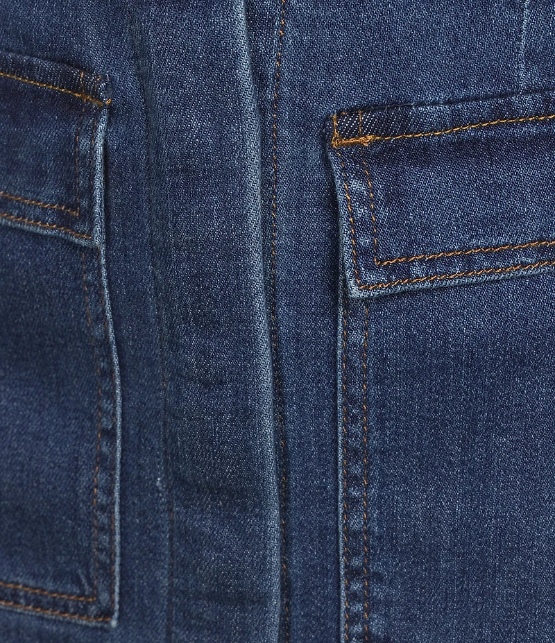Chelsea & Violet Lena Denim A-Line Front Pocket Mini Skirt