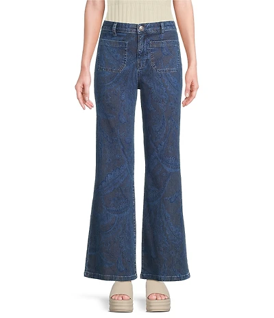 Chelsea & Violet Nola Embroidered Flare Denim Pants