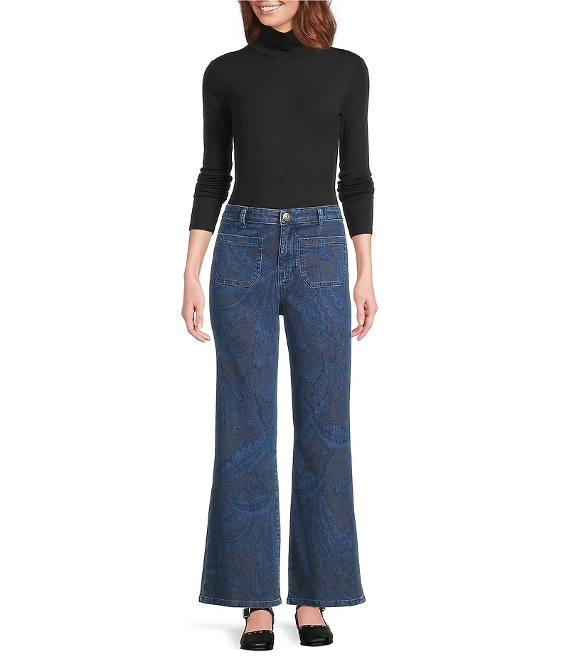 Chelsea & Violet Nola Embroidered Flare Denim Pants