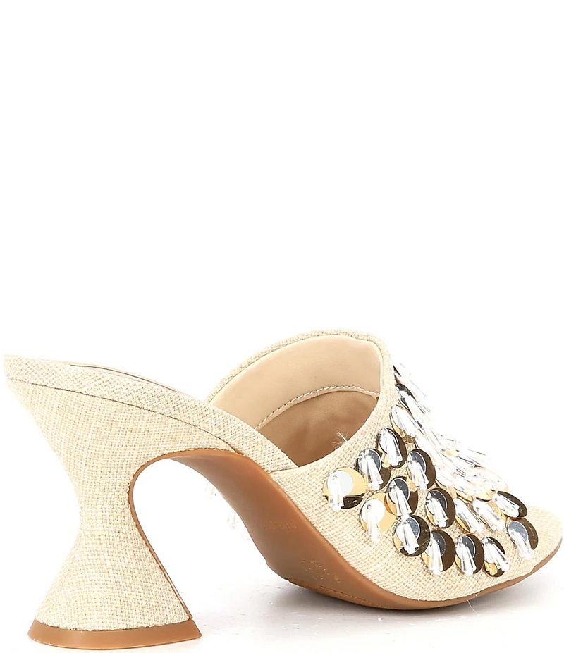 Chelsea & Violet Piperr Linen Ornamented Dress Slide Sandals