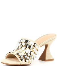Chelsea & Violet Piperr Linen Ornamented Dress Slide Sandals