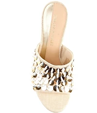Chelsea & Violet Piperr Linen Ornamented Dress Slide Sandals