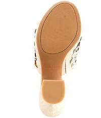 Chelsea & Violet Piperr Linen Ornamented Dress Slide Sandals