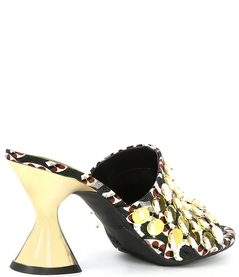 Chelsea & Violet Piperr Print Ornamented Dress Slide Sandals