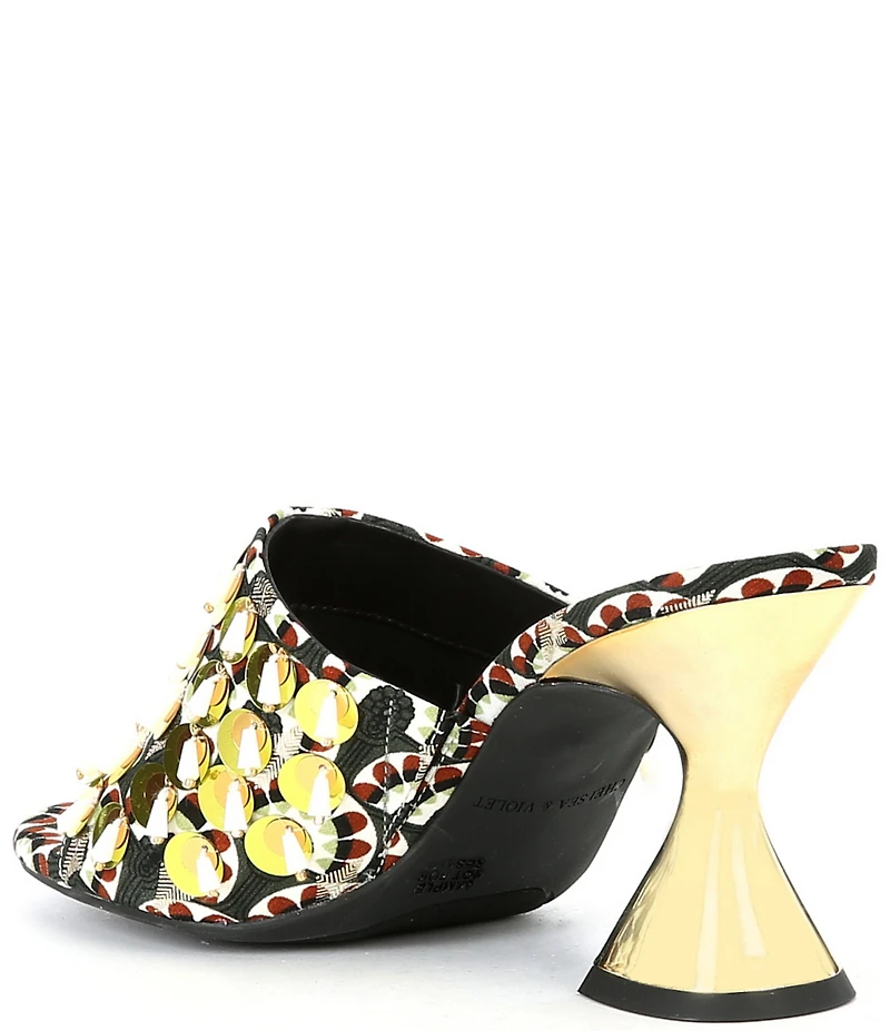 Chelsea & Violet Piperr Print Ornamented Dress Slide Sandals