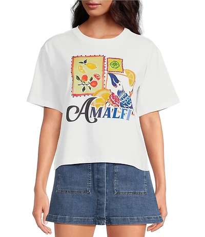 Chelsea & Violet Printed Crew Neckline Short Sleeve Amalfi Tee