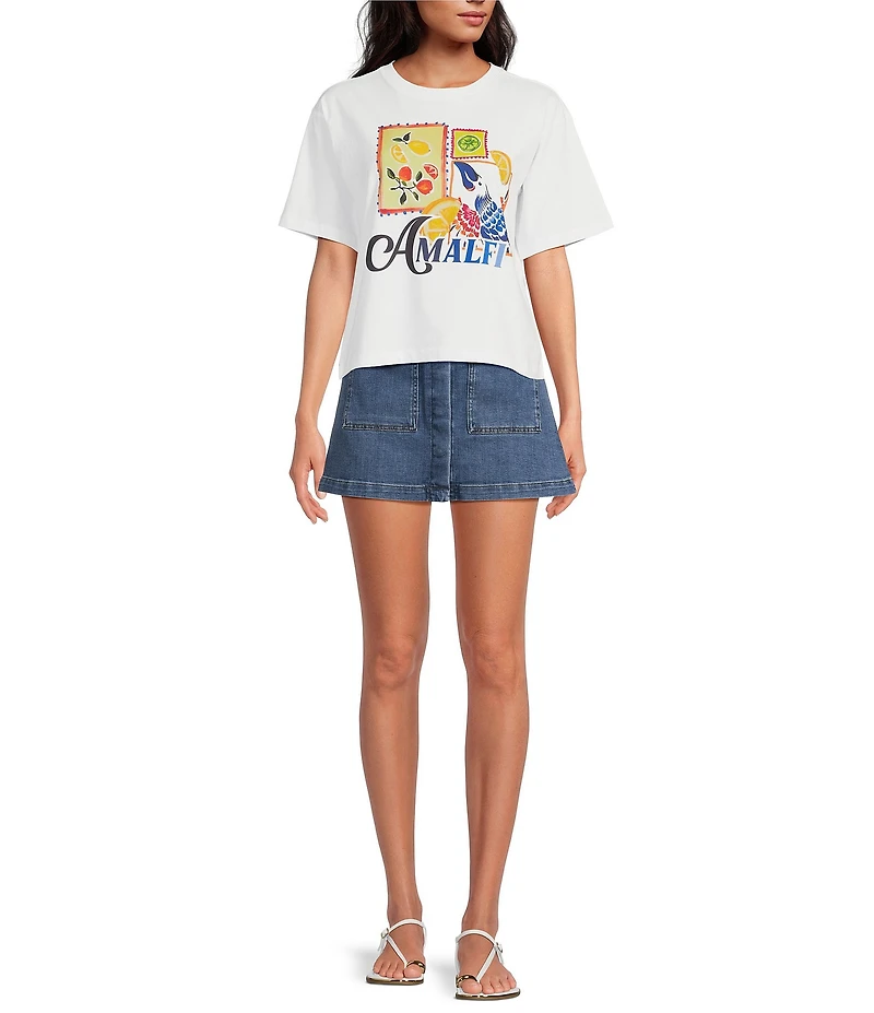 Chelsea & Violet Printed Crew Neckline Short Sleeve Amalfi Tee