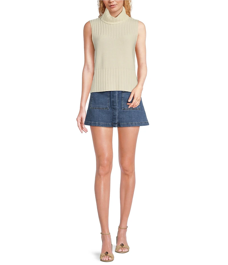 Chelsea & Violet Rosie Turtleneck Sleeveless Wool Blend Sweater Tank