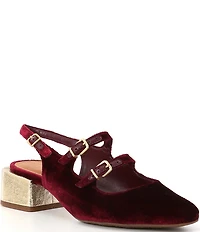 Chelsea & Violet Ruthie Velvet Slingback Mary Janes