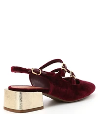 Chelsea & Violet Ruthie Velvet Slingback Mary Janes
