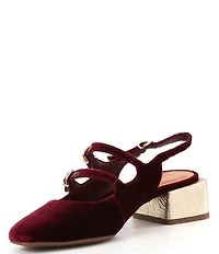 Chelsea & Violet Ruthie Velvet Slingback Mary Janes
