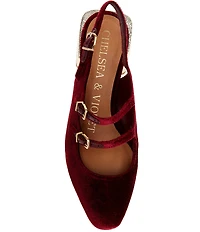 Chelsea & Violet Ruthie Velvet Slingback Mary Janes
