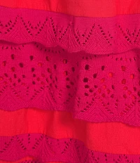 Chelsea & Violet Sierra Crochet V-Neck 3/4 Sleeve Tiered Maxi Dress