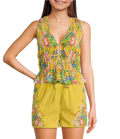 Chelsea & Violet Natalie Tie-Front Sleeveless Coordinating Blouse