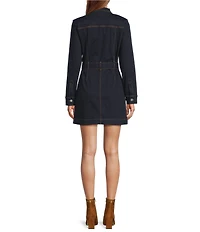 Chelsea & Violet Verity Denim Button Down Collar Long Sleeve Mini Dress